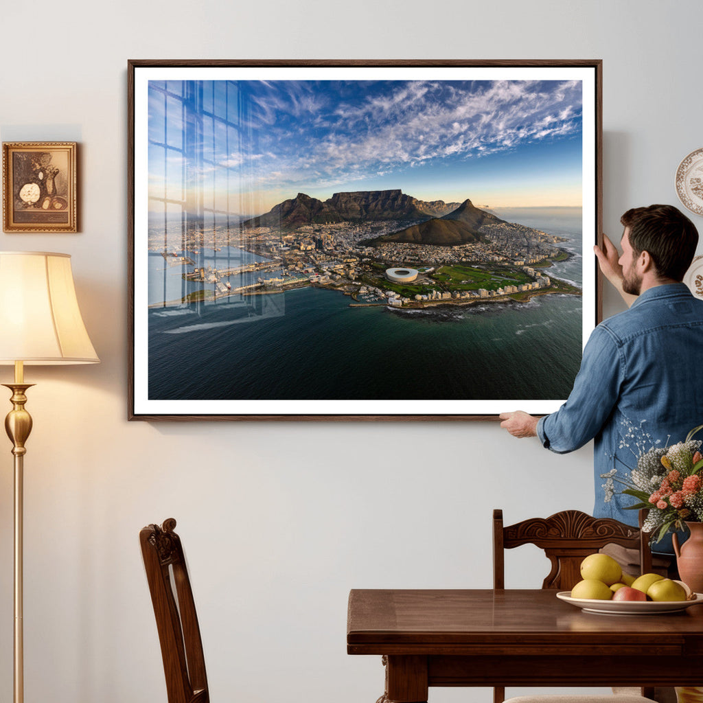 Cape Town Wall Art Canvas Print | Table Mountain Coastal Skyline Panorama