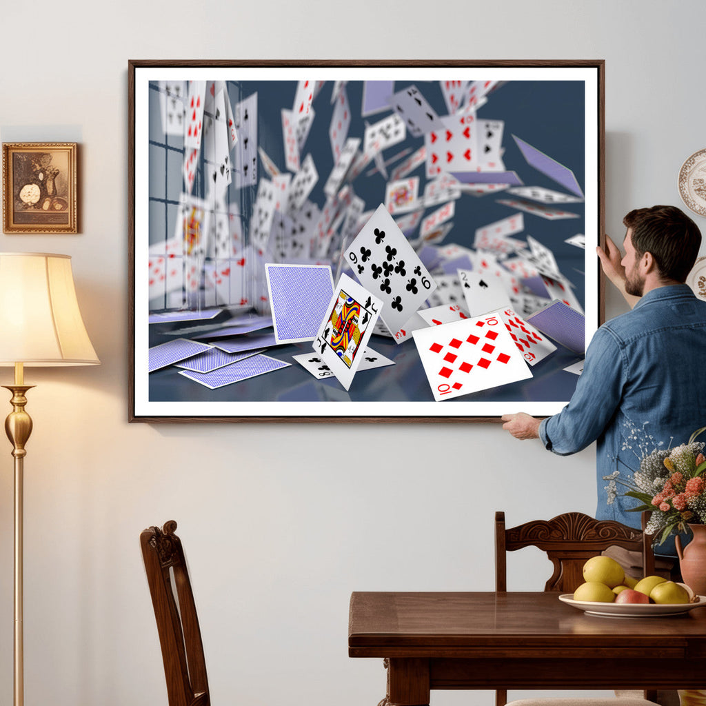 Playing Cards Canvas Wall Art | Casino Game Room Decor