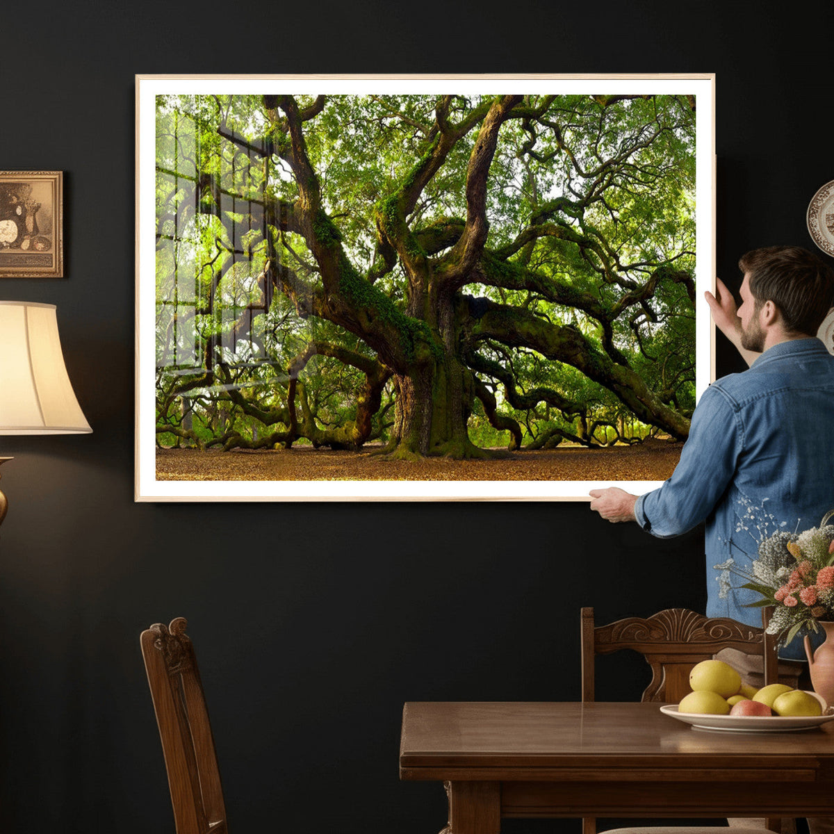 Angel Oak Tree Wall Art Canvas Print | Forest Tree Nature Photography Print
