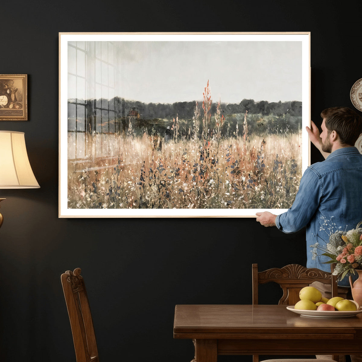 Rustic Field Landscape Wall Art Print, Giclee Canvas Wall Art