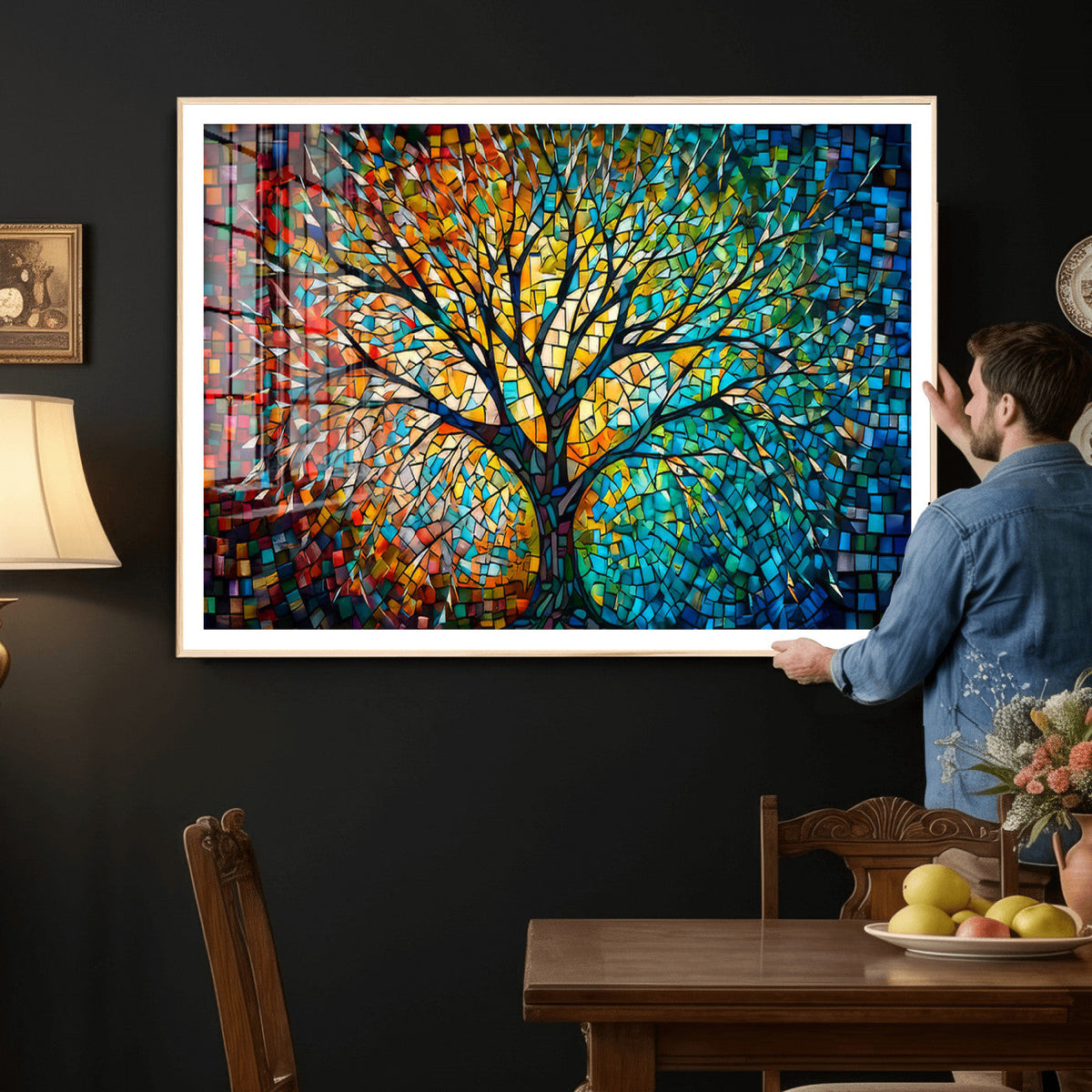 Yggdrasil Tree of Life Wall Art Print | Mosaic Style Canvas Wall Art