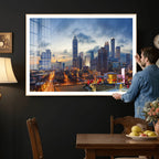 Atlanta Skyline Wall Art Canvas Print, Atlanta Downtown Night Cityscape