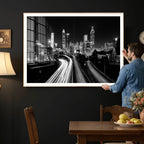 Atlanta Skyline Wall Art Canvas Print, Atlanta Downtown Night Cityscape