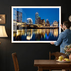 Austin Skyline Wall Art Canvas Print, Austin Downtown Night Cityscape