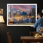 Baltimore Skyline Wall Art Canvas Print, Baltimore Downtown Night Cityscape