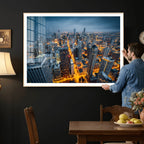 Chicago Wall Art Canvas Print - Chicago City Downtown Night Cityscape