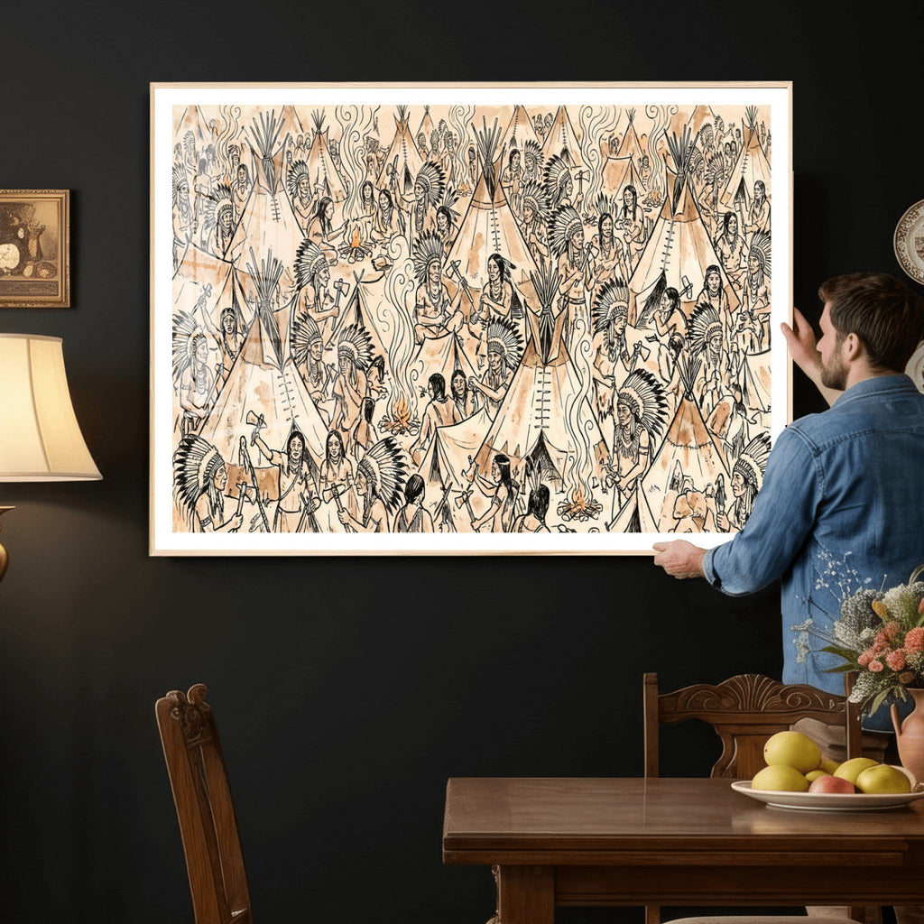 Native American Indian Wall Art Canvas Print