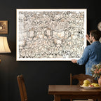 Abstract Bison Wall Art Canvas Print, Abstract Animal Art for Cabin Decor