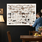 Abstract Texas Cow Canvas Print for Cabin and Western Home Decor