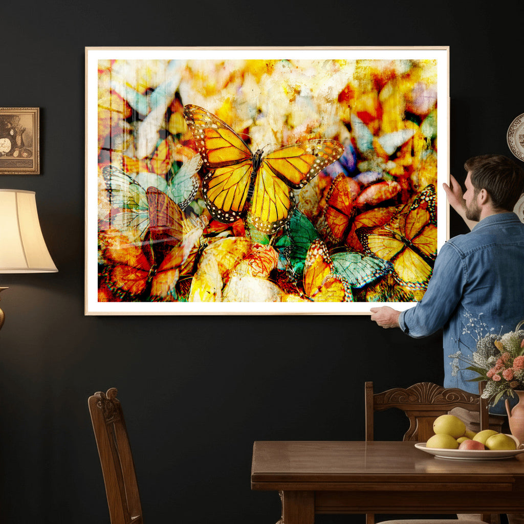 Butterfly Wall Art Canvas Print | Colorful Abstract Nature Artwork