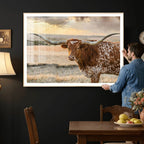 Texas Longhorn Wall Art Canvas Print, Western Ranch Bull Photography