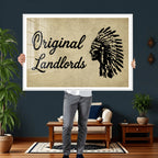 Original Landlords Wall Art Canvas Print, Native American Silhouette Artwork