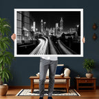 Atlanta Skyline Wall Art Canvas Print, Atlanta Downtown Night Cityscape