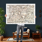 Abstract Bison Wall Art Canvas Print, Abstract Animal Art for Cabin Decor