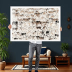 Abstract Texas Cow Canvas Print for Cabin and Western Home Decor