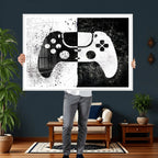 Abstract Gaming Controller Wall Art Canvas Print