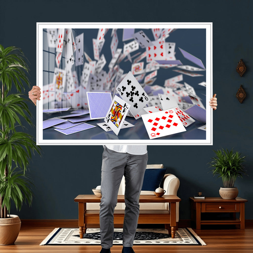 Playing Cards Canvas Wall Art | Casino Game Room Decor