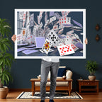 Playing Cards Canvas Wall Art | Casino Game Room Decor