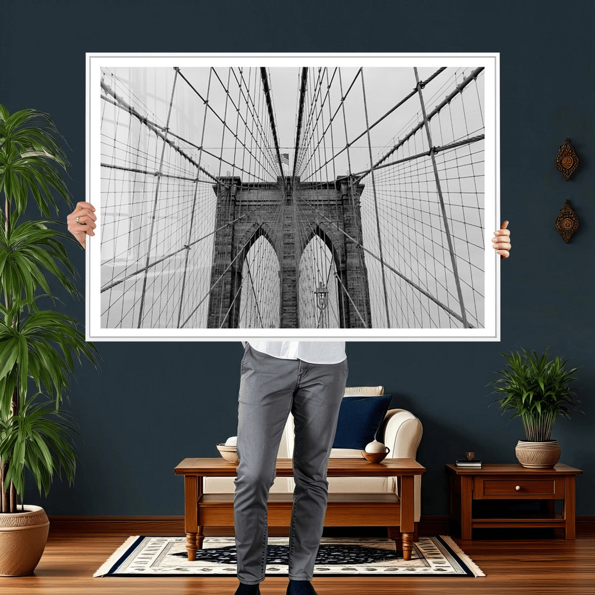 Large Brooklyn Bridge Wall Art Canvas Print