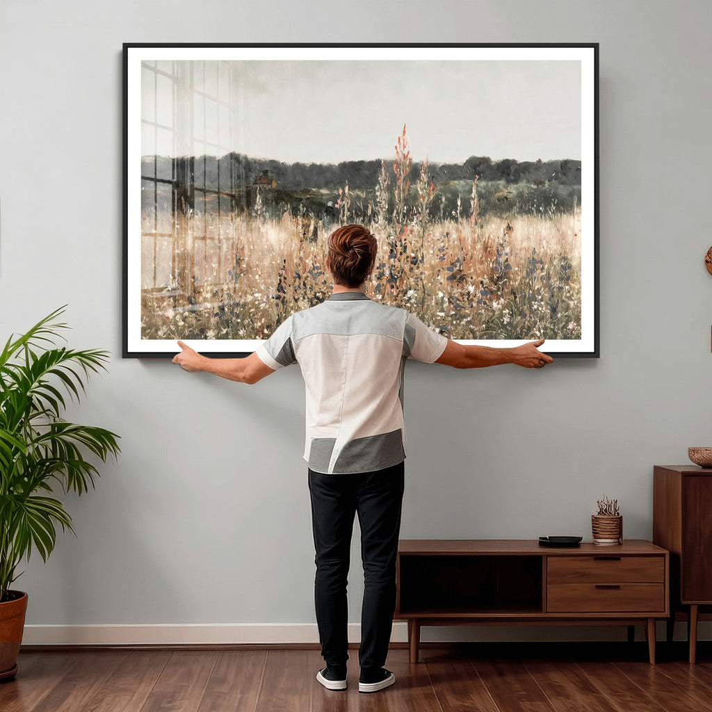 Rustic Field Landscape Wall Art Print, Giclee Canvas Wall Art