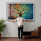 Yggdrasil Tree of Life Wall Art Print | Mosaic Style Canvas Wall Art