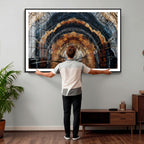 Abstract Wood Grain Canvas Print, Tree Ring Pattern Wall Art, Extra Large Living Room Wall Decor