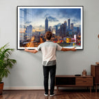 Atlanta Skyline Wall Art Canvas Print, Atlanta Downtown Night Cityscape