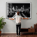 Atlanta Skyline Wall Art Canvas Print, Atlanta Downtown Night Cityscape