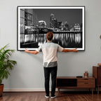 Austin Skyline Wall Art Canvas Print, Austin Downtown Night Cityscape