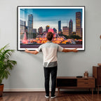 Chicago Wall Art Canvas Print - Chicago City Downtown Night Cityscape