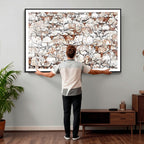 Abstract Longhorn Herd Wall Art Canvas Print
