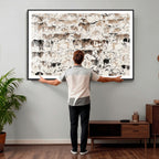 Abstract Texas Cow Canvas Print for Cabin and Western Home Decor