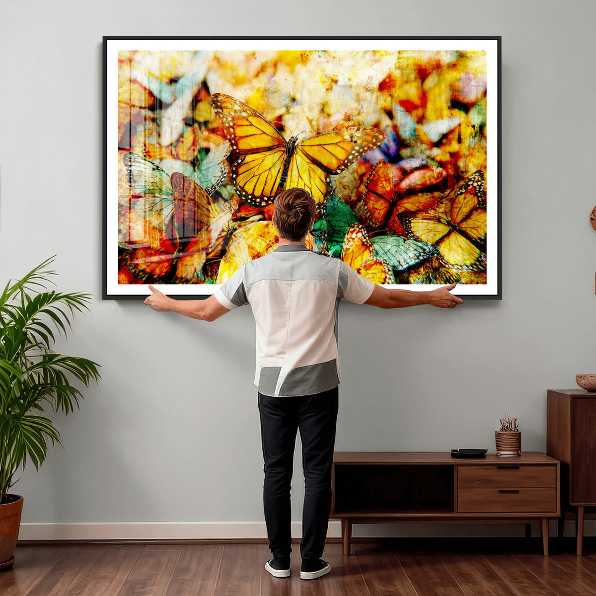 Butterfly Wall Art Canvas Print | Colorful Abstract Nature Artwork