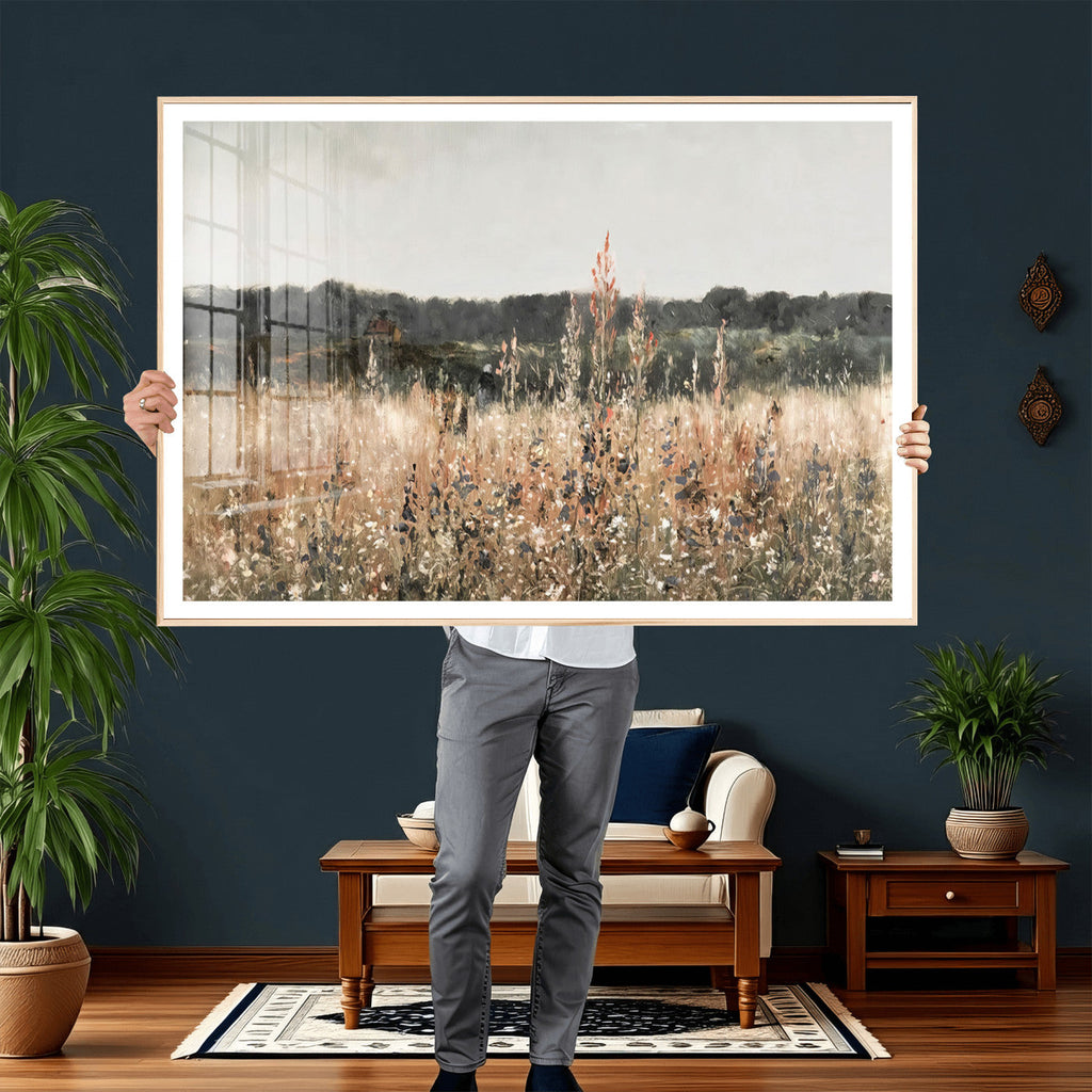 Rustic Field Landscape Wall Art Print, Giclee Canvas Wall Art