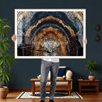 Abstract Wood Grain Canvas Print, Tree Ring Pattern Wall Art, Extra Large Living Room Wall Decor