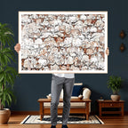 Abstract Longhorn Herd Wall Art Canvas Print