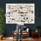 Abstract Texas Cow Canvas Print for Cabin and Western Home Decor