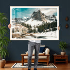 Snowy Mountain Wall Art Canvas Print, Alpine Pine Forest