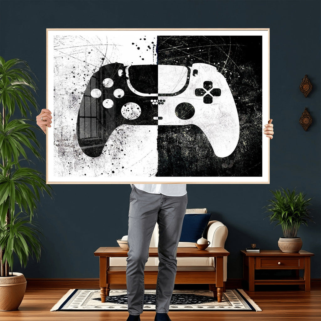 Abstract Gaming Controller Wall Art Canvas Print