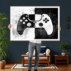 Abstract Gaming Controller Wall Art Canvas Print