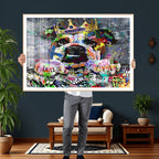 Graffiti Dog Wall Art Decor for Teen Bedroom | Abstract Graffiti Animal Canvas