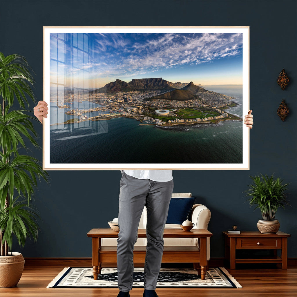 Cape Town Wall Art Canvas Print | Table Mountain Coastal Skyline Panorama