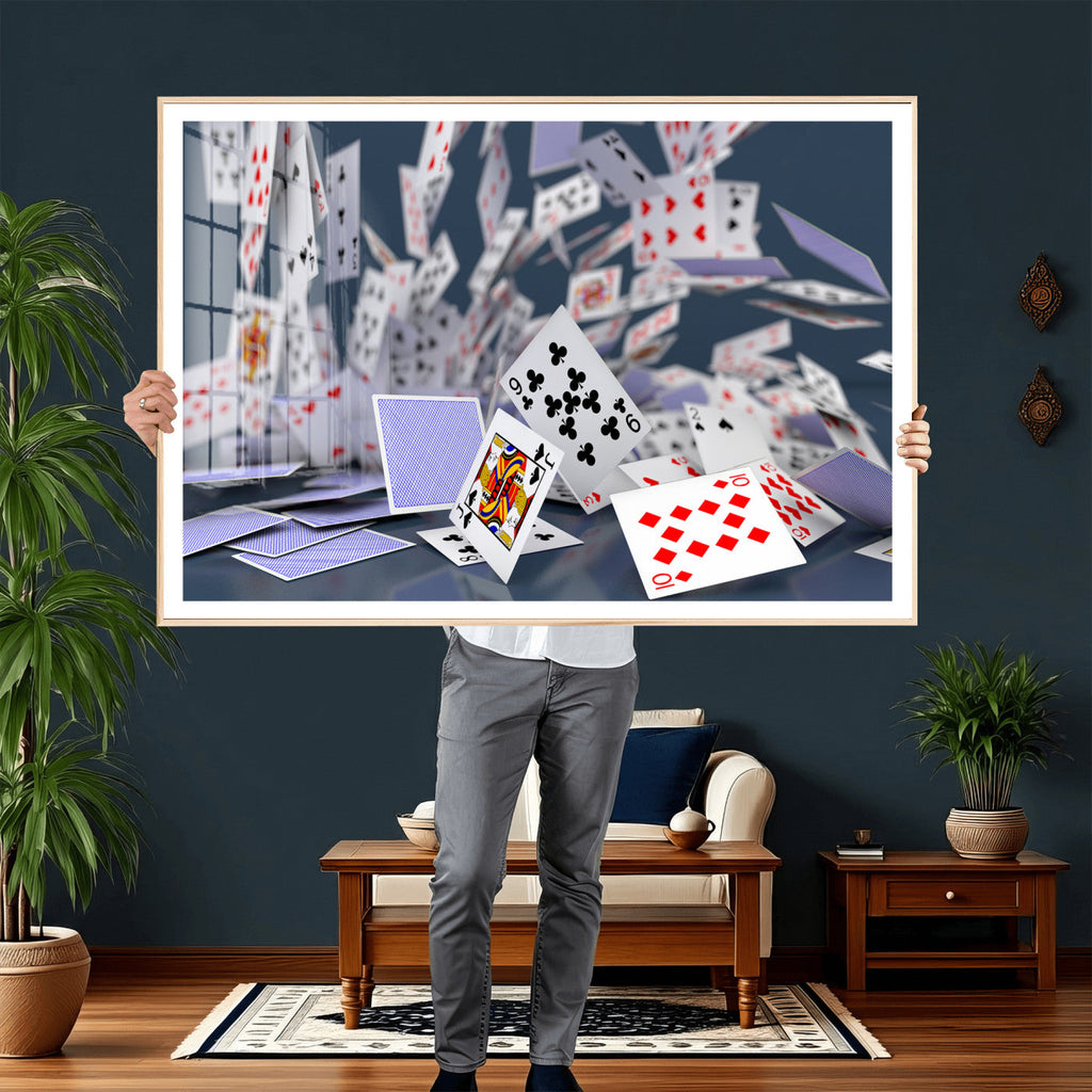 Playing Cards Canvas Wall Art | Casino Game Room Decor