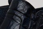 The Randor Navy Blue Crocodile Leather Side-Zip Dress Ankle Men Boot