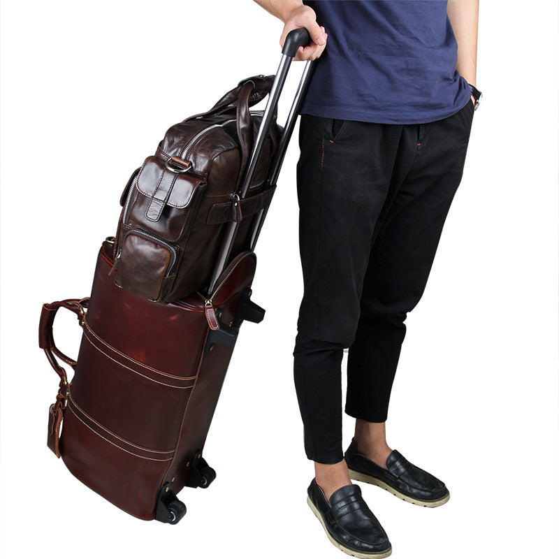 Flash Sale Vintage Leather Messenger Bag Mens Leather Briefcase