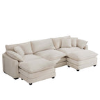 Modern Oversized Modular Cushion Sofa With Ottoman