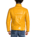 Travis Leather Jacket // Yellow