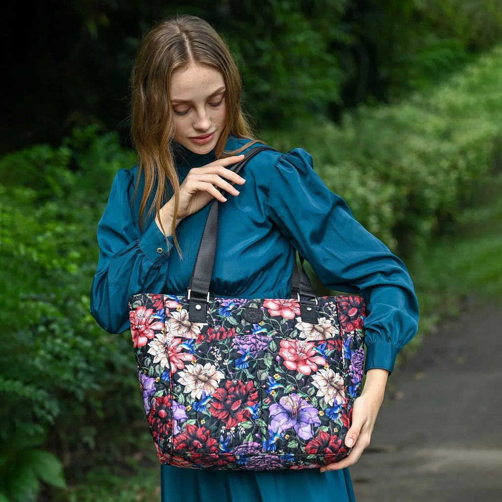 Wanderlust Quilted Fabric Tote Bag - 16014