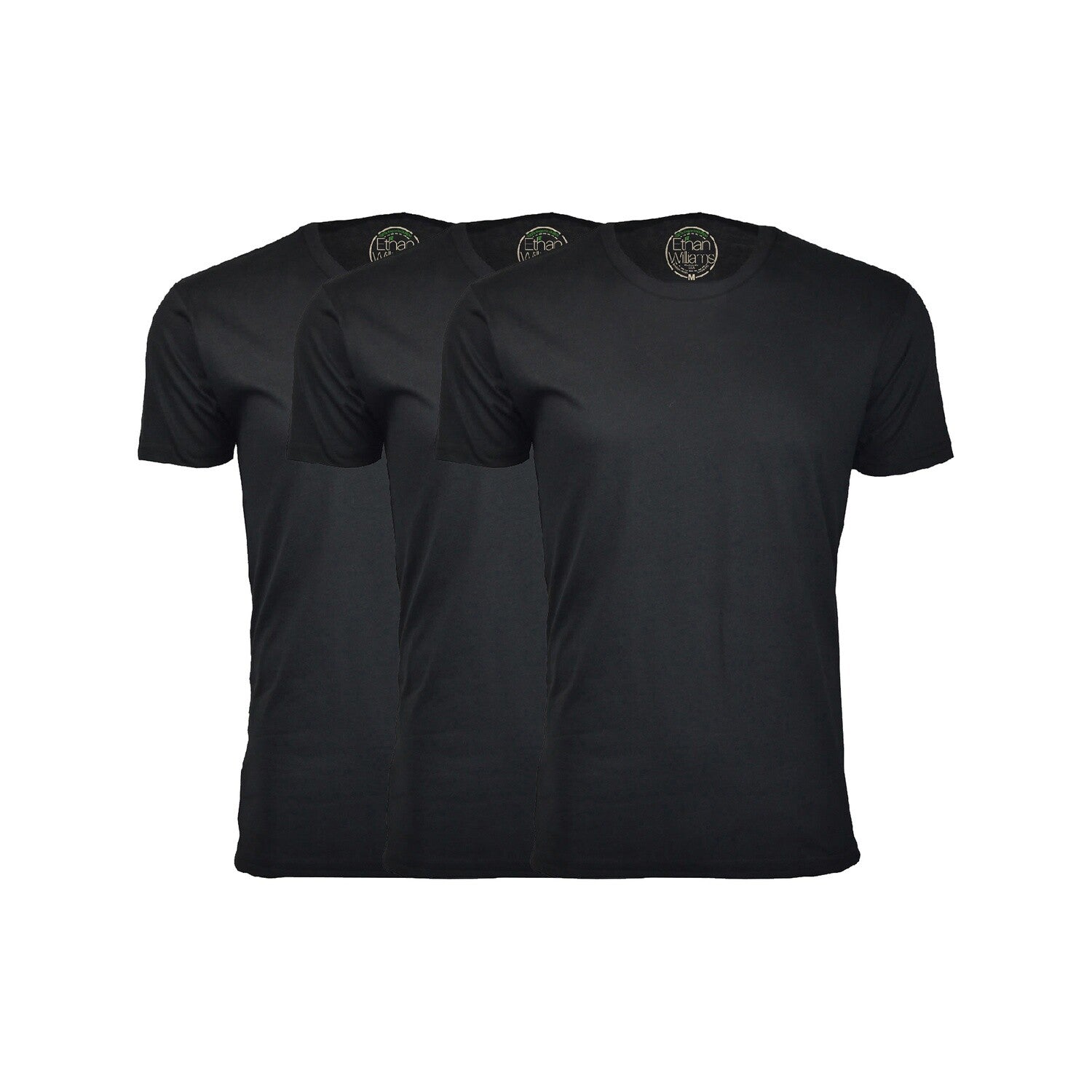 Semi-Fitted Crew Neck T-Shirt // Black // Pack of 3