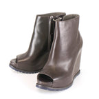 Women's Open Toe Booties Boots // Brown